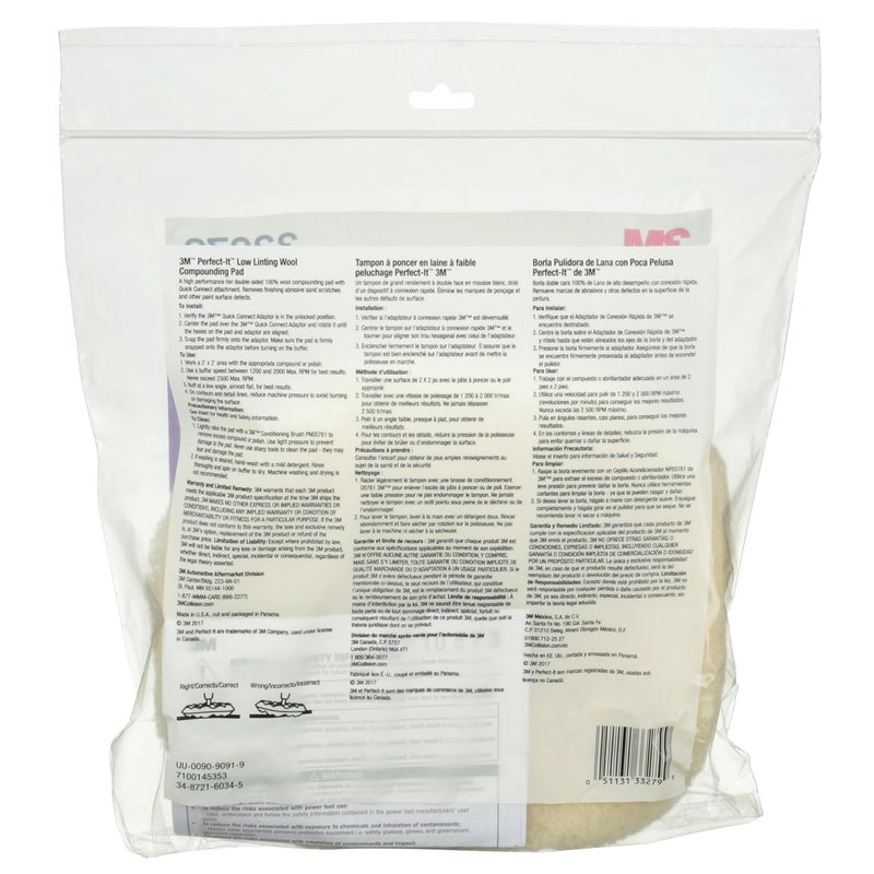 Perfect-It 3M Low Linting Wool Compounding Pad, 33279, 9 in - Image 3
